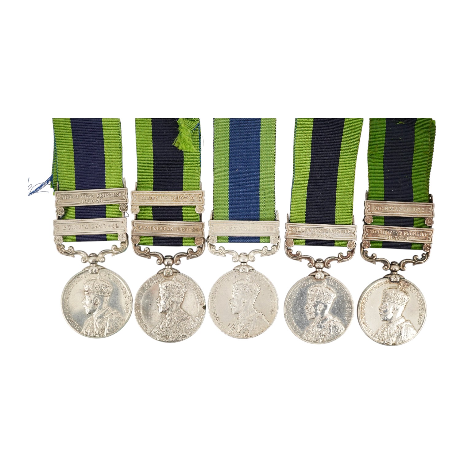 Five George V India General Service Medals